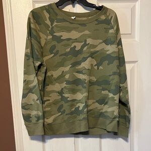 Old Navy Olive Green Fleece Crewneck Sweatshirt
